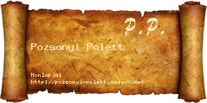 Pozsonyi Polett névjegykártya